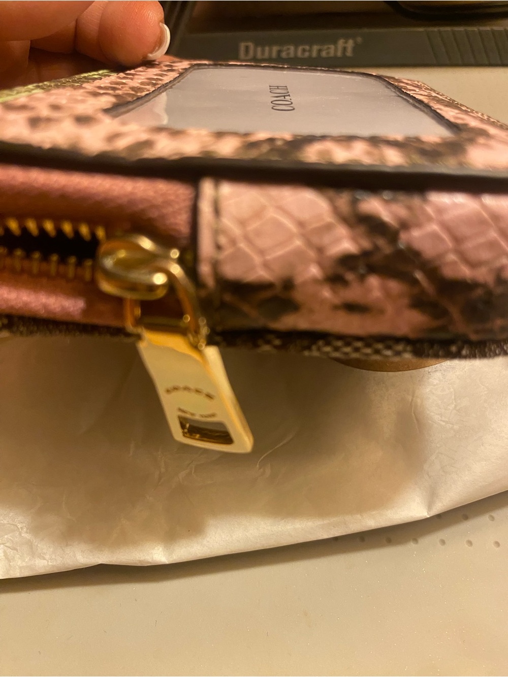 Coach Multicolor Signature Python-Trim Chain Wristlet - Picture 8 of 9
